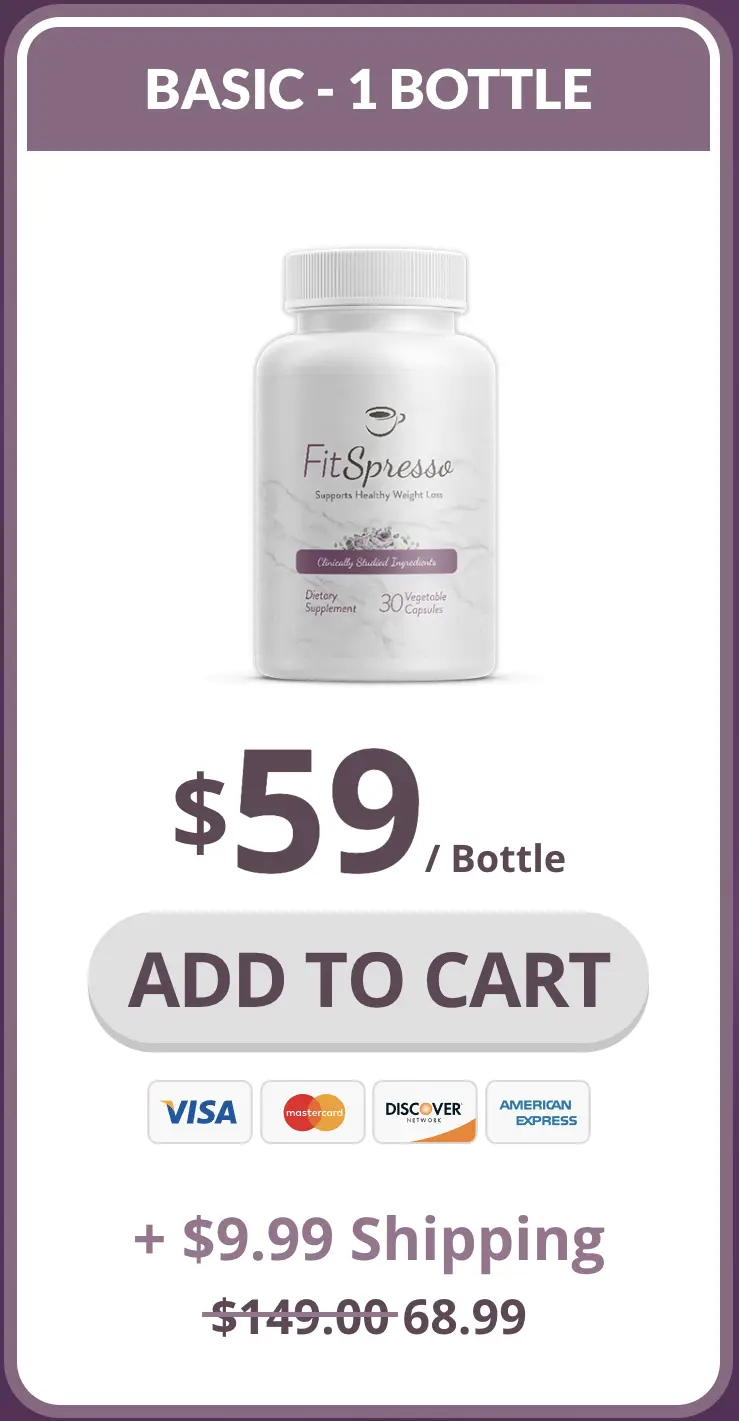 FitSpresso 1 Bottle – 30-Day Supply, $59 per bottle